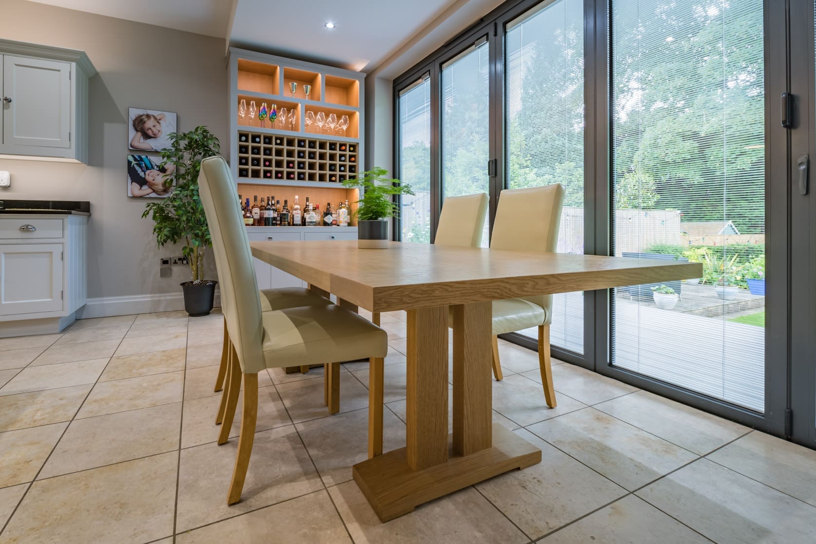 Kitchen Table with wine rack cabinet